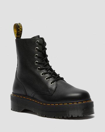 Dr Martens Jadon Pisa Læder Platform Støvler Dame Sort | DK 243RVD